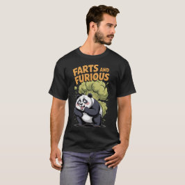 Rolig Tecknad Panda som gör Fjärtar och Ilsken på T Shirt
