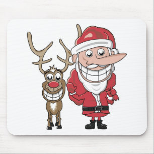 Rolig tecknad Santa och Rudolph Musmatta