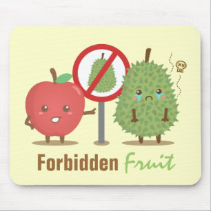Rolig tecknad serie, förbjuden frukt, äpple och du musmatta