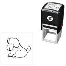 Rolig Tecknad Sittande Hund