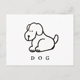 Rolig Tecknad Sittande Hund Vykort