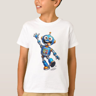 Rolig Tecknad Tech Karaktärsdesign T Shirt