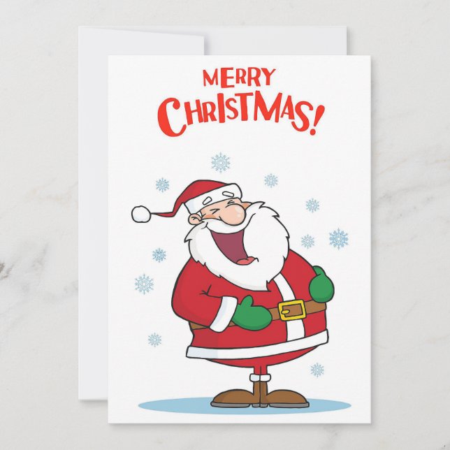Rolig Tecknad Tomte Julkort (Framsida)