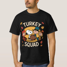 Rolig tecknad vänkrets med kalkon firar Thanksgivi T Shirt