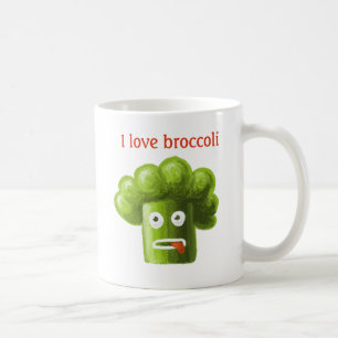 Rolig tecknadbroccolikärlek kaffemugg