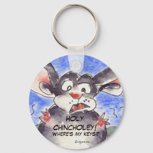 Rolig tecknadChinchilla gulliga Keychains Nyckelring