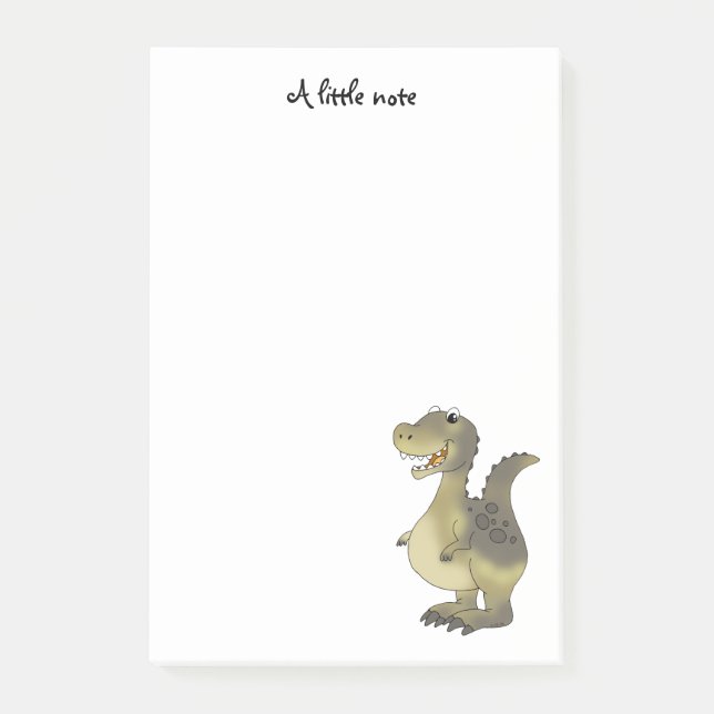 rolig tecknaddinosaur post-it block (Framsida)