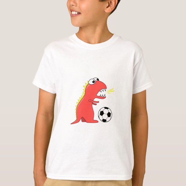 Rolig tecknadDinosaur som leker fotbollungar Tröja (Framsida)