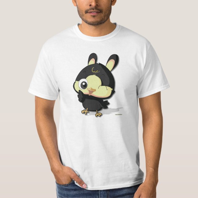 Rolig tecknade figurerT-tröja för gullig svart T-shirt (Framsida)