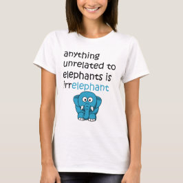 Rolig tecknadelefanttext t shirt