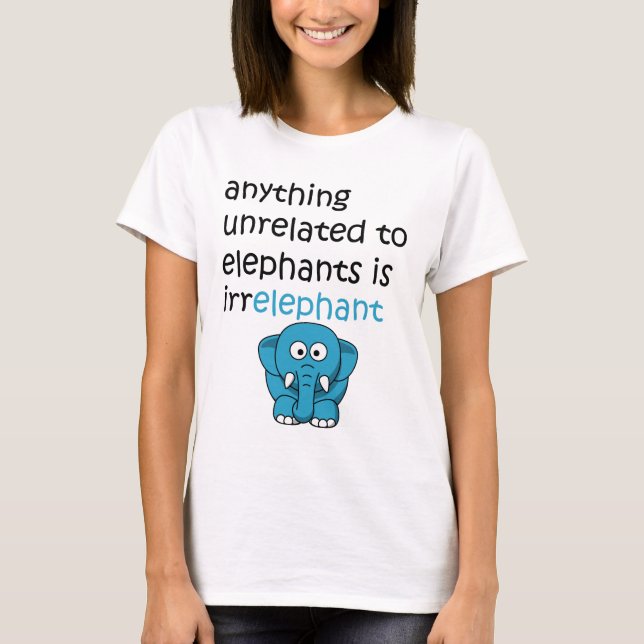 Rolig tecknadelefanttext t shirt (Framsida)