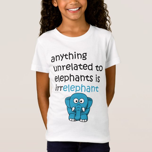 Rolig tecknadelefanttext tee shirt (Framsida)