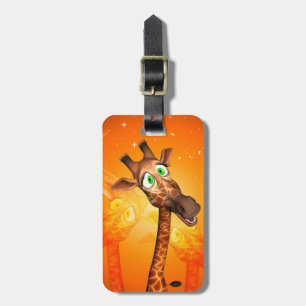 Rolig tecknadgiraff bagagebricka