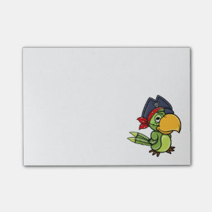 Rolig tecknadpiratpapegoja post-it block