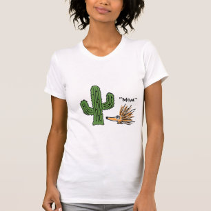Rolig tecknadPorcupine för BA och kaktusT-tröja T Shirt