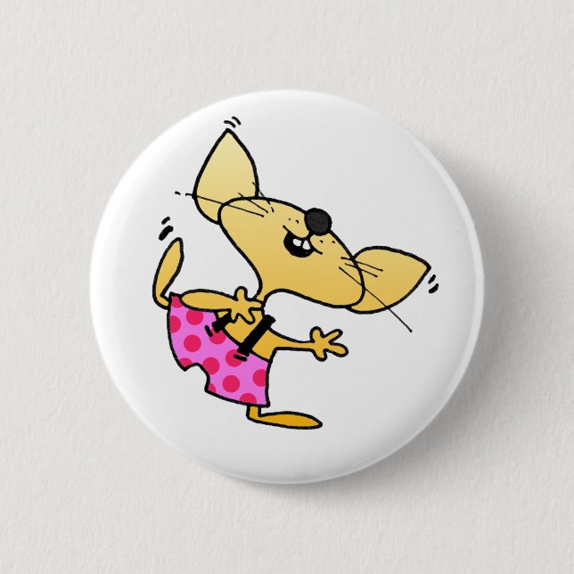 Rolig tecknadråttadans knapp (Framsida)