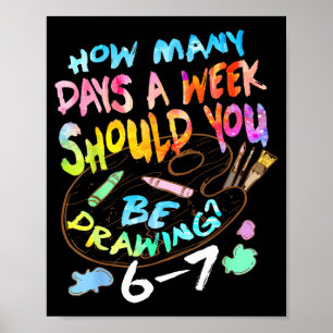 Rolig Teckning Skiss Konstälskare Pojkar Flicka Poster