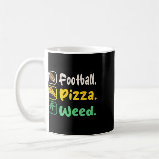 Rolig Tee Fotboll Pizza Weed För Älskare Halloween Kaffemugg