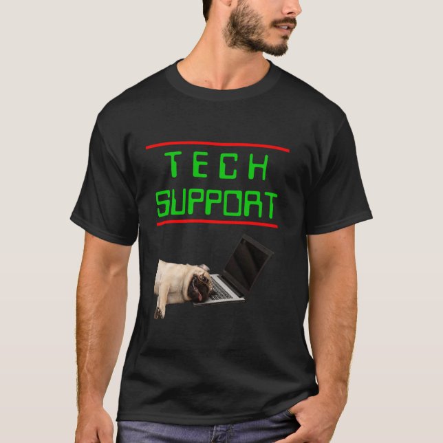Rolig teknisk support-märke Sarksatisk hundvib T Shirt (Framsida)