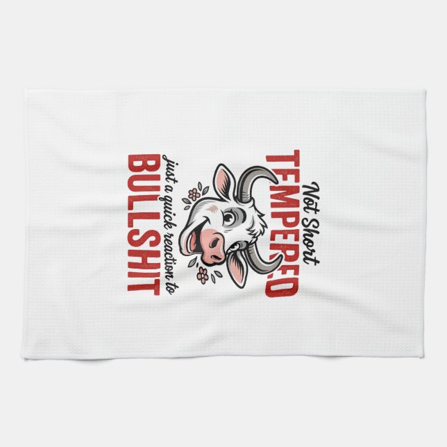 Rolig Tempererad Ko Vintage Kökshandduk (Horisontell)