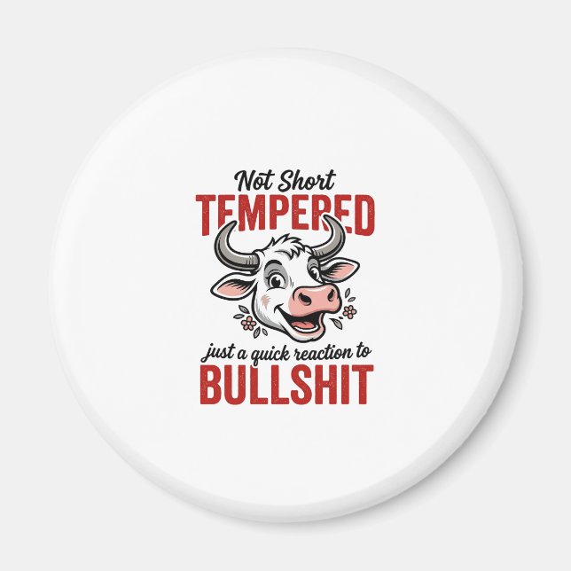 Rolig Tempererad Ko Vintage Magnet (Framsidan)