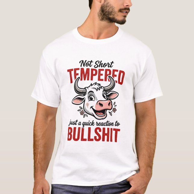Rolig Tempererad Ko Vintage T Shirt (Framsida)