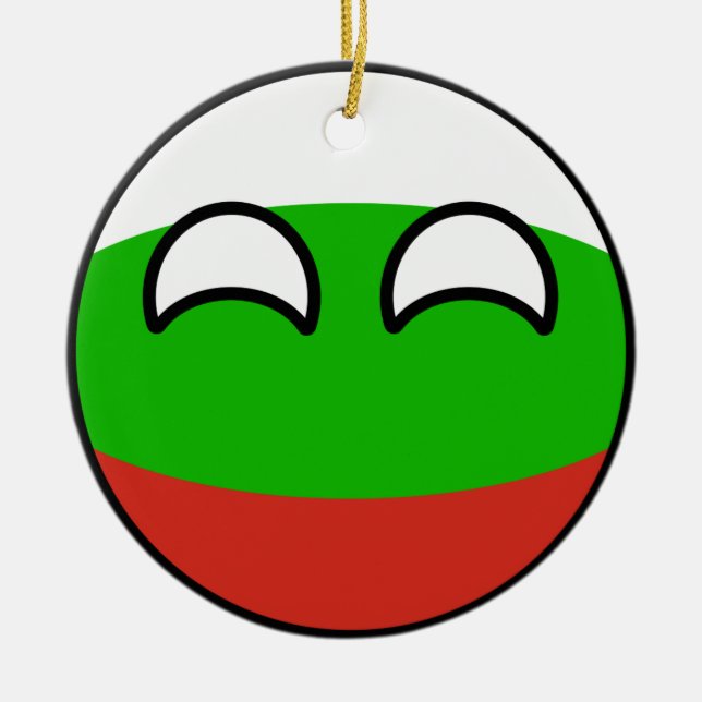 Rolig tendera Geeky Bulgarien Countryball Julgransprydnad Keramik (Framsidan)
