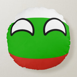 Rolig tendera Geeky Bulgarien Countryball Rund Kudde