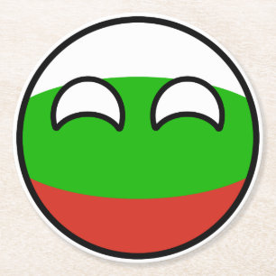 Rolig tendera Geeky Bulgarien Countryball Underlägg Papper Rund