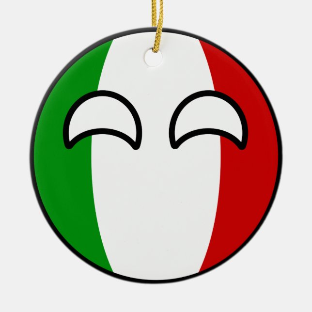 Rolig tendera Geeky italien Countryball Julgransprydnad Keramik (Framsidan)