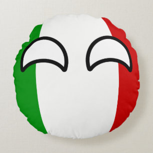 Rolig tendera Geeky italien Countryball Rund Kudde