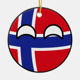Rolig tendera Geeky norge Countryball Julgransprydnad Keramik