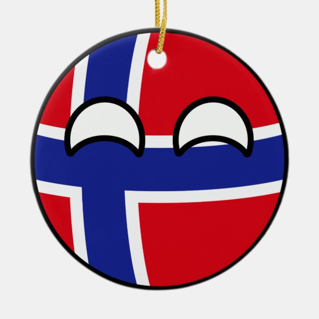 Rolig tendera Geeky norge Countryball Julgransprydnad Keramik (Framsidan)