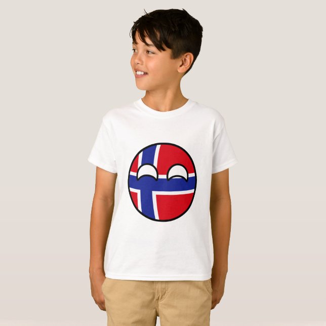 Rolig tendera Geeky norge Countryball Tee Shirt (Hel framsida)