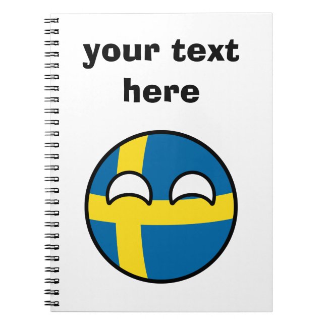 Rolig tendera Geeky sverige Countryball Anteckningsbok Med Spiral (Framsidan)