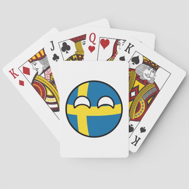 Rolig tendera Geeky sverige Countryball Spelkort (Baksidan)