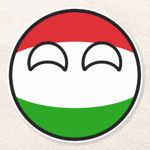 Rolig tendera Geeky Ungern Countryball Underlägg Papper Rund