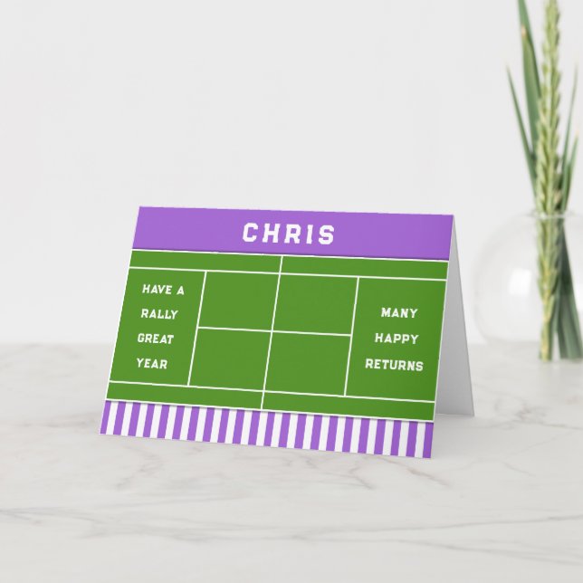 Rolig Tennis Födelsedag Kort (Framsida)