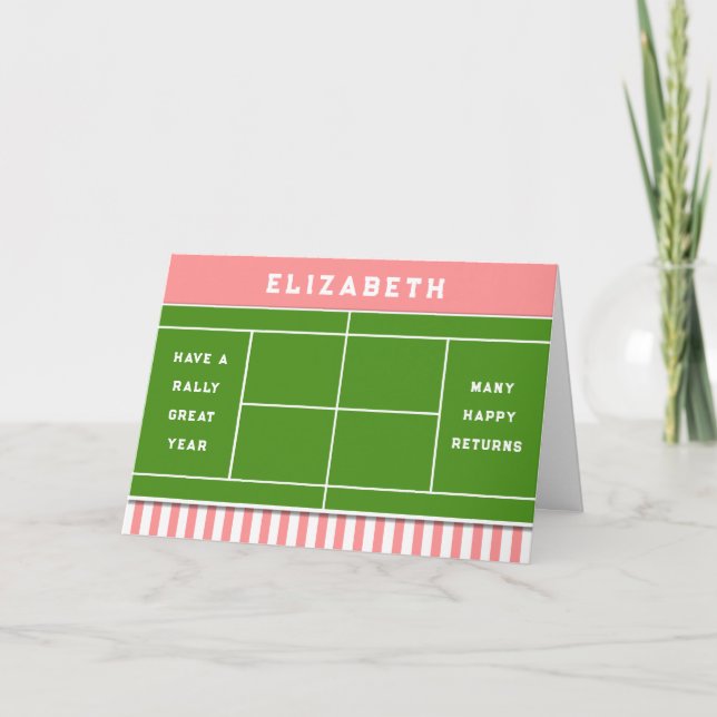 Rolig Tennis Födelsedag Kort (Framsida)