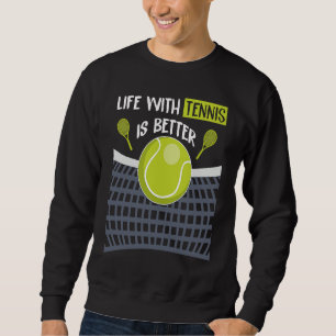 Rolig Tennisboll Citat Lång Ärmad Tröja