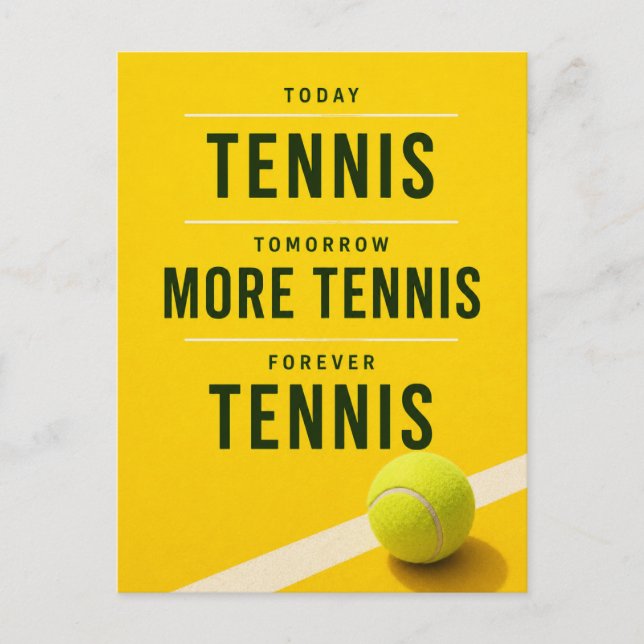 Rolig tennissats för spelare vykort (Framsida)