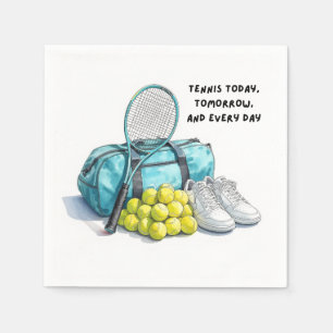 Rolig tennissats för spelarens tennisfest pappersservett