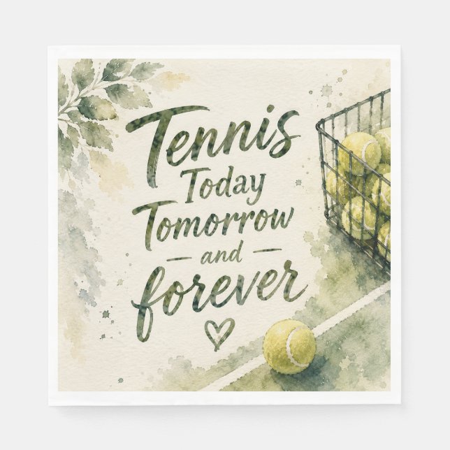 Rolig tennissats för tennisfest pappersservett (Framsidan)