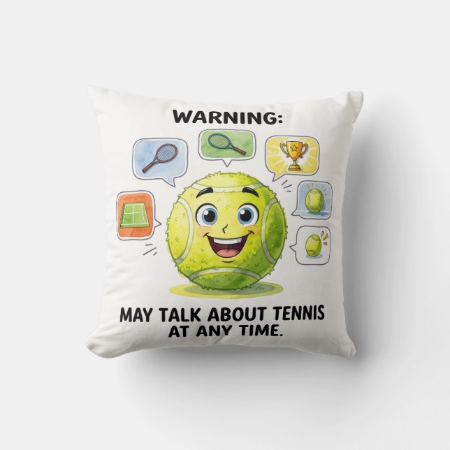 Rolig tennissats för tennisspelare kudde (Framsida)