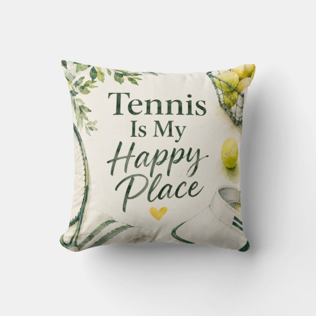 Rolig tennissatsning  kudde (Framsida)