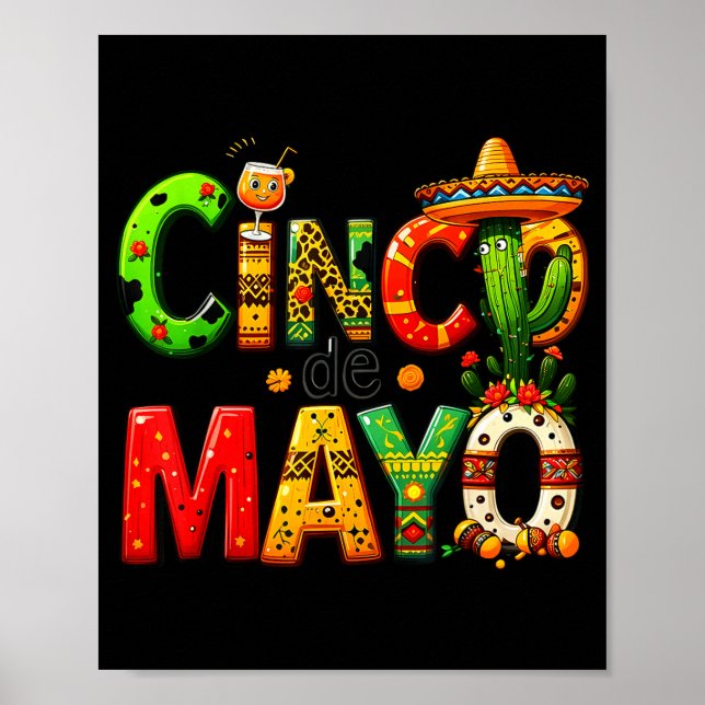 Rolig Tequila Drickande Cinco De Mayo Mexikansk Fe Poster (Framsidan)