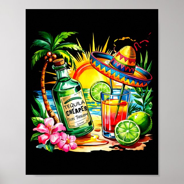 Rolig Tequila Drickande Cinco De Mayo Mexikansk Fe Poster (Framsidan)