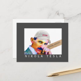 Rolig Tesla-porträtt Vykort