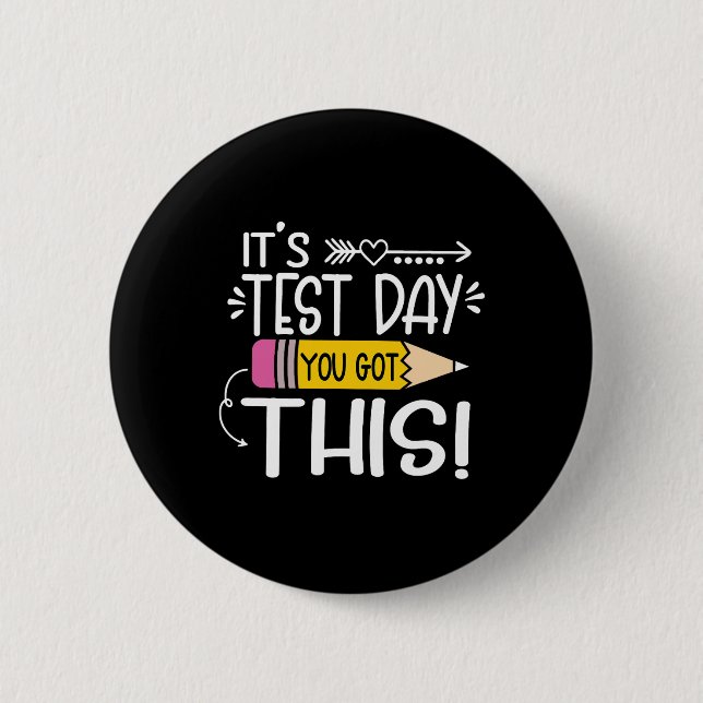 Rolig testdag Det är testdag Du klarar det Lärare Knapp (Framsida)