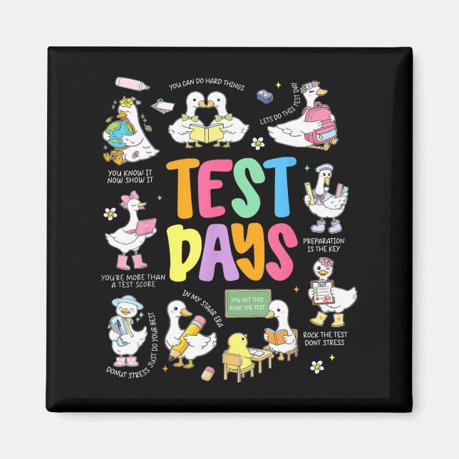 Rolig testdag gås Testdag STAAR-dag lärare Magnet (Framsidan)